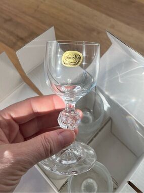 Bohemia Crystal “Claudia” Liqueur Glasses 50 mL - Set of 4. Czechoslovakia.